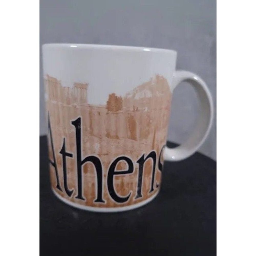 Starbucks Coffee Mug Vintage Athens Greece City Collector Series 16 oz 2002